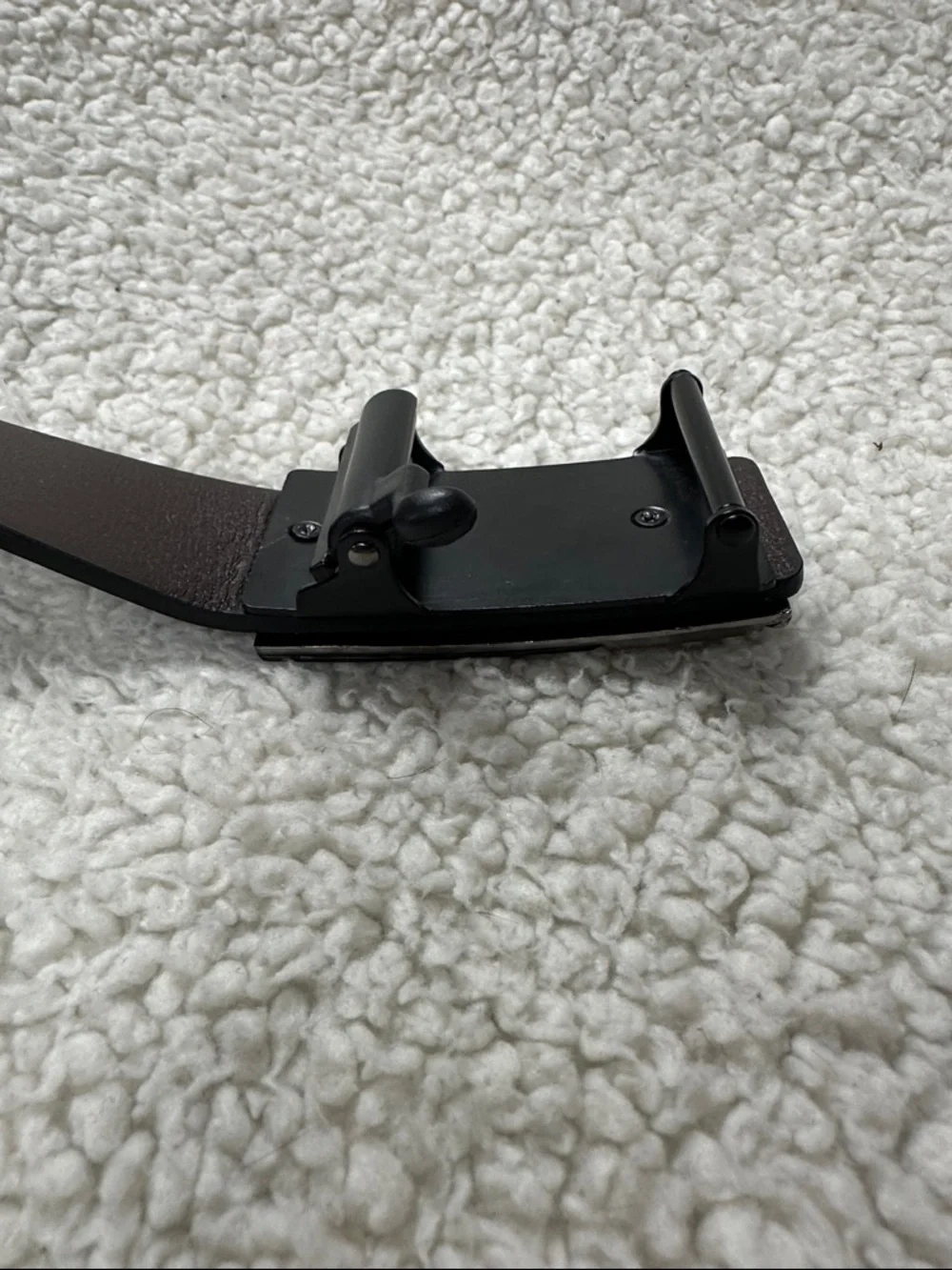 NWOT Black Rachet Belt,Vegan Leather Sleek Matte Black, Silver accent Buckle 48